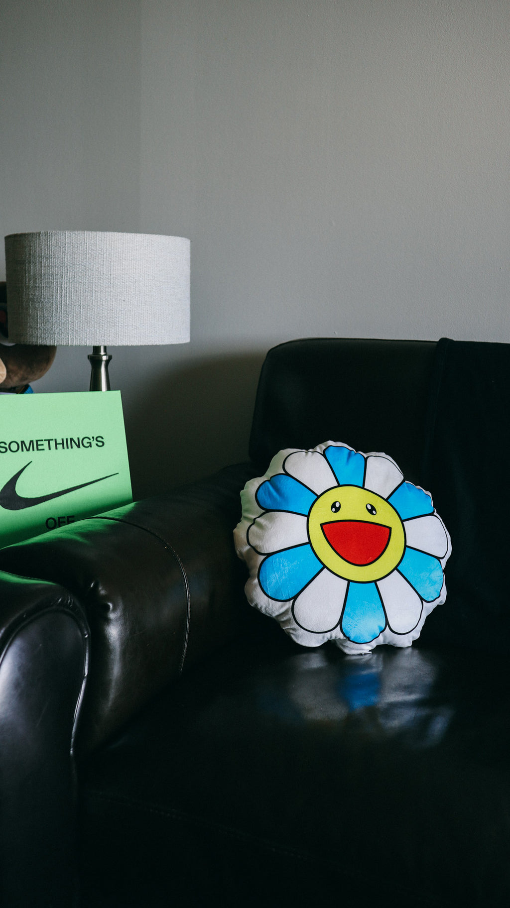 Blue Murakami Flower Pillow