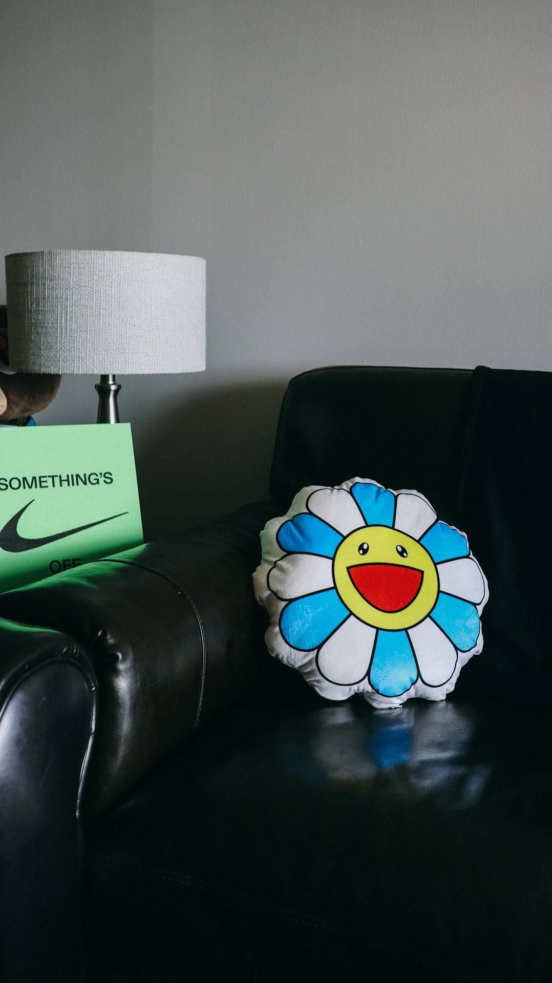 Blue Murakami Flower Pillow